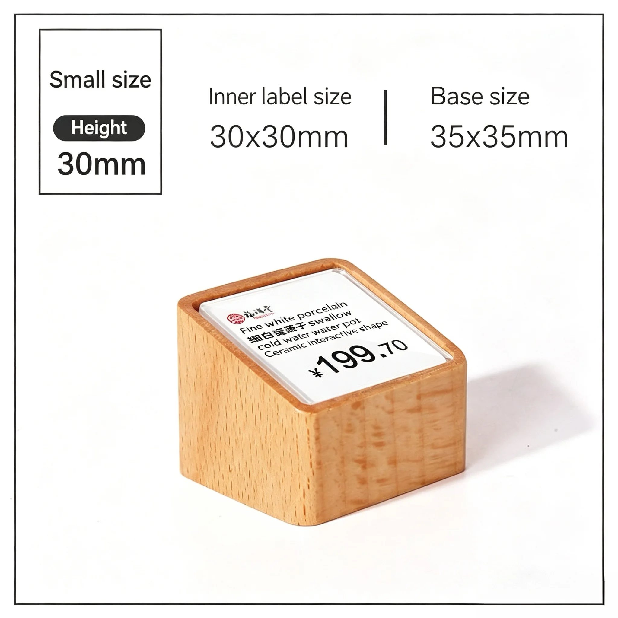 10 Pieces High End Hotel Buffet Desk Wine Price Label Tag Ticket Paper Holder Wood Acrylic Sign Holder Display Stand