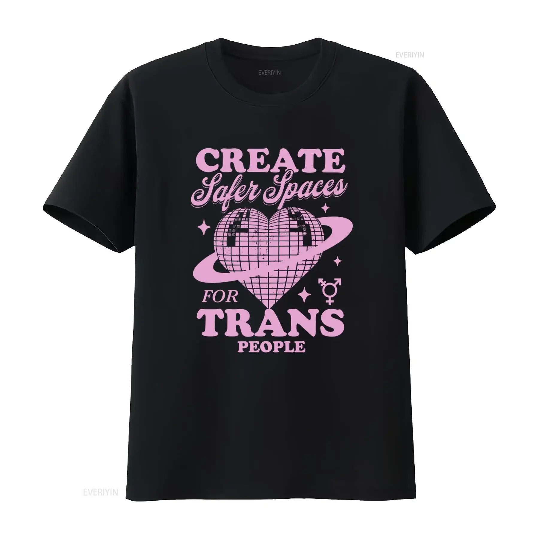 Retro Preppy Create Safer Spaces For Trans People LGBTQ Pride Transgender Ally Rights FTM MTF Transitioning Cisnt T Shirt