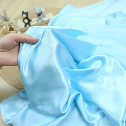 Micro Strech Satin Fabric By Meters for Wedding Dress Clothes Pajamas Diy Sewing Cloth High Density Soft Smooth Plain Gold Black
