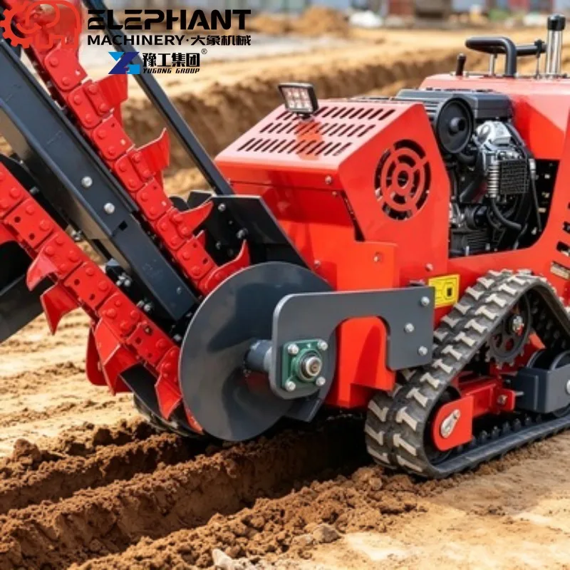 Diesel Trencher, High Performance Hydraulic Pilot Control Ditching Machine For Farm Pipeline Construction