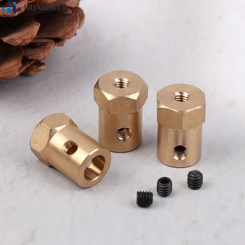 1Pcs 3/4/5/6/7/8MM Wheel Hex Coupling Coupler With Screws Brass Sleeve Adapter Tire Connector For RC Boat Car Spare Parts