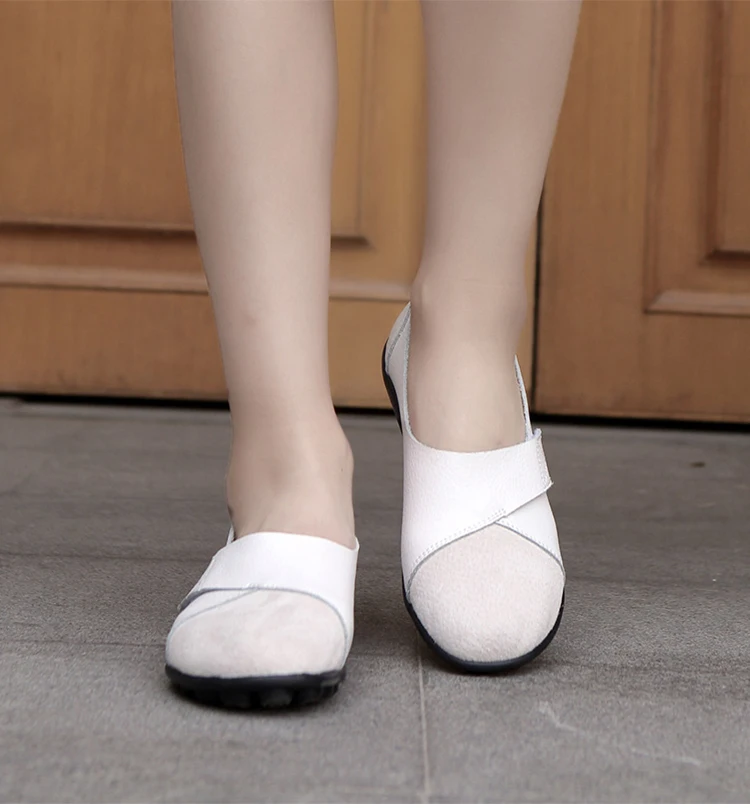 Frau Schuhe Weiche Leder Low Heels Schuhe frauen Elegante Wohnungen 2025, Casual Flache Schuhe Frauen Schuhe Neue Müßiggänger Zapatos mujer – Detail 16