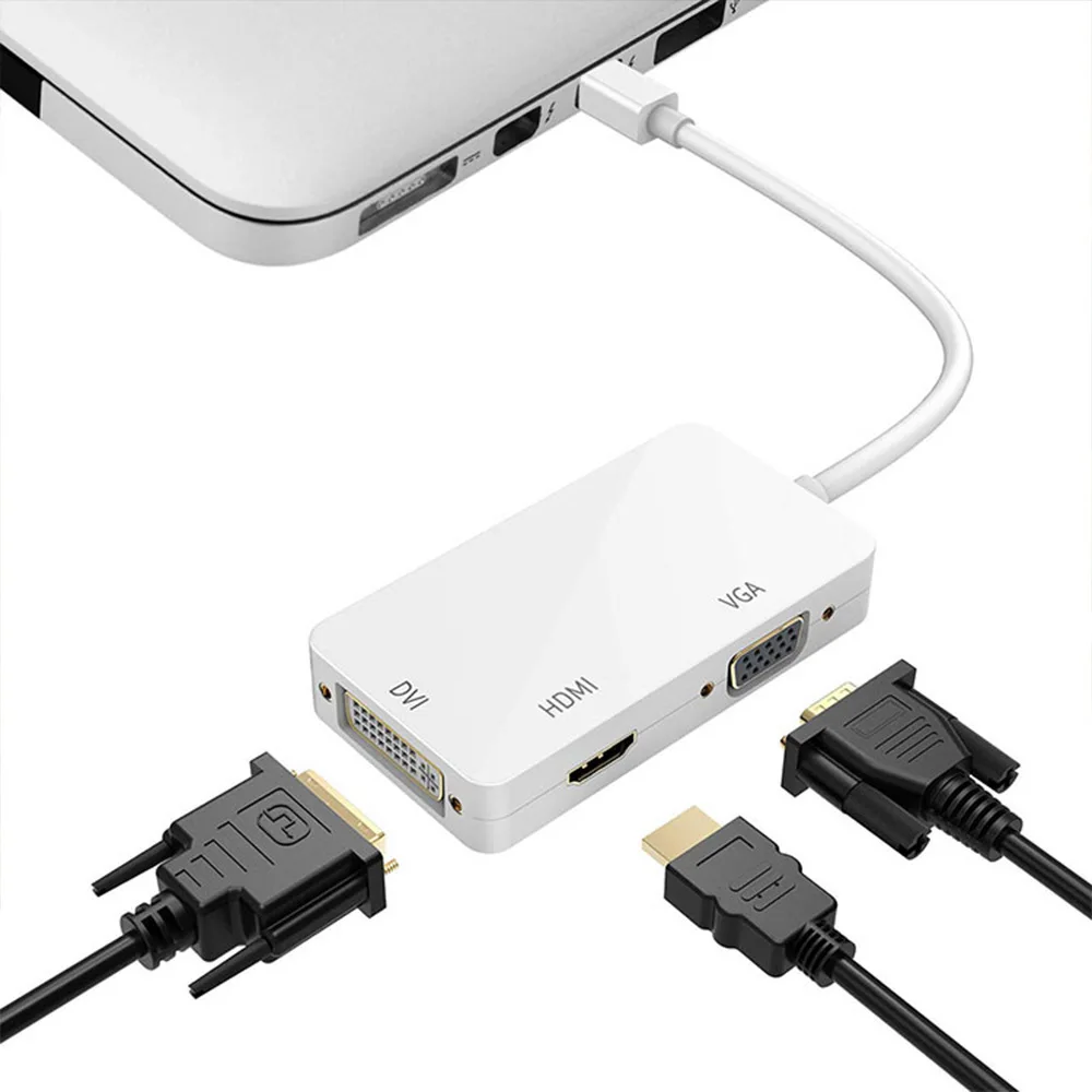 3 IN1 Display Port mini DP to HDMI DVI VGA Cable Adapter Cable Converter Connector For Projector TV Computer Laptop PC Converter