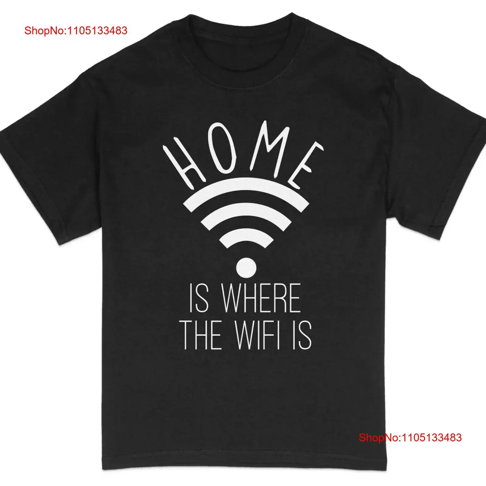 المنزل هو حيث تي شيرت WiFi مضحك الإنترنت Cas خمر غسلها امتدت تنفس عارضة مصمم الملابس الرسم أوم