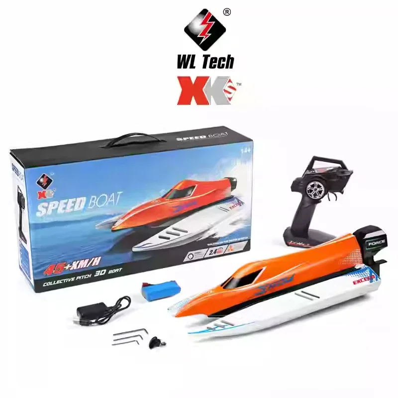 WLtoys Remote Control Brushless High Speed Boat Anti-rollover Low Electric Alarm with Light Speedboat Adult Children Toy Gift