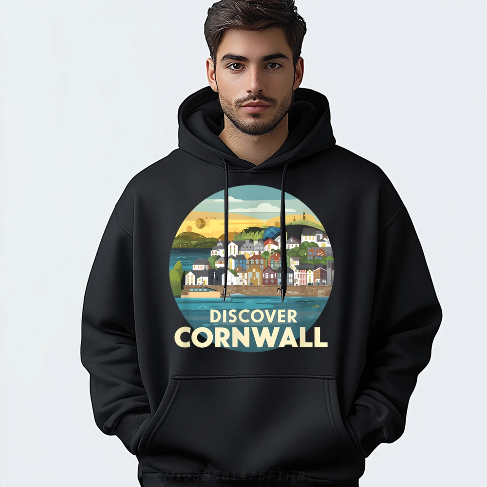 

Discover Cornwall England Travel Crazy O-Neck Men's Hoodies Slogan Coat Printed Long Sleeve Funky Sweatshirt