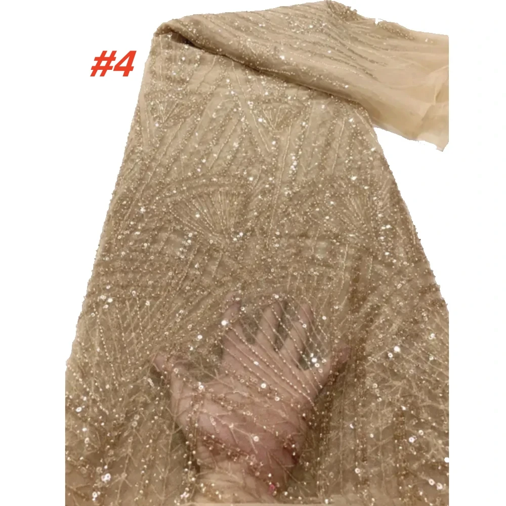 Tissu africain en dentelle dorée pour marié, tissu nigérian en dentelle à paillettes de haute qualité, matériel français pour robe de soirée de mariage pour femmes, 2026