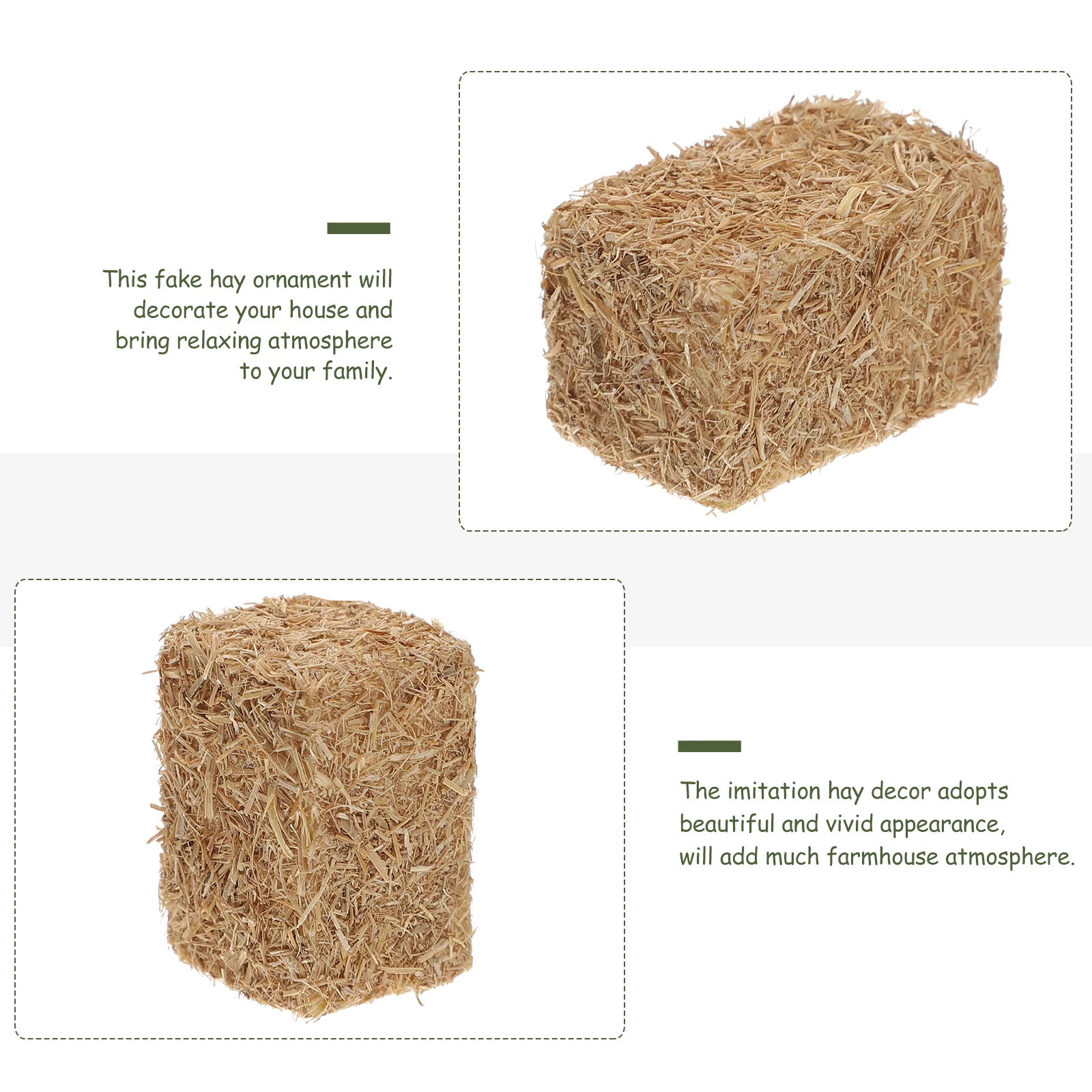 4Pcs Mini Natural Square Round Hay Bale Straw Hay Dollhouse Farm Garden Thanksgiving Autumn Western Party Photo Props