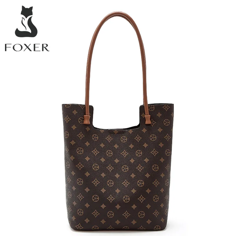 FOXER Women Large Capacity Shoulder Handbag Lady Fashion Tote Bag