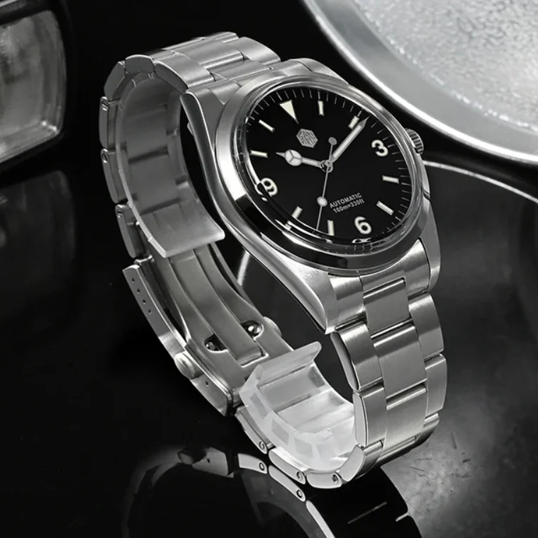 

San Martin Мужские автоматические часы 39 мм Механические наручные часы для дайвера 10ATM Водонепроницаемые BGW-9 Светящийся сапфировый стальной ремешок YN55