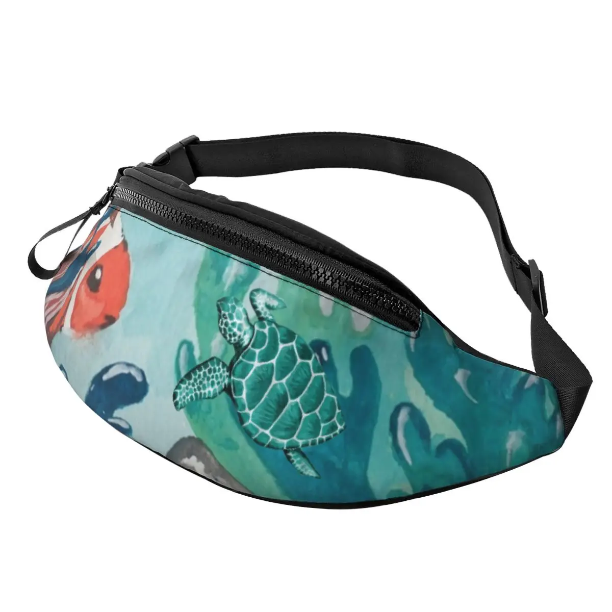 Custom Cool Ocean Sea Turtle Fanny Pack for Traveling Men Women Crossbody Waist Bag Phone Money Pouch