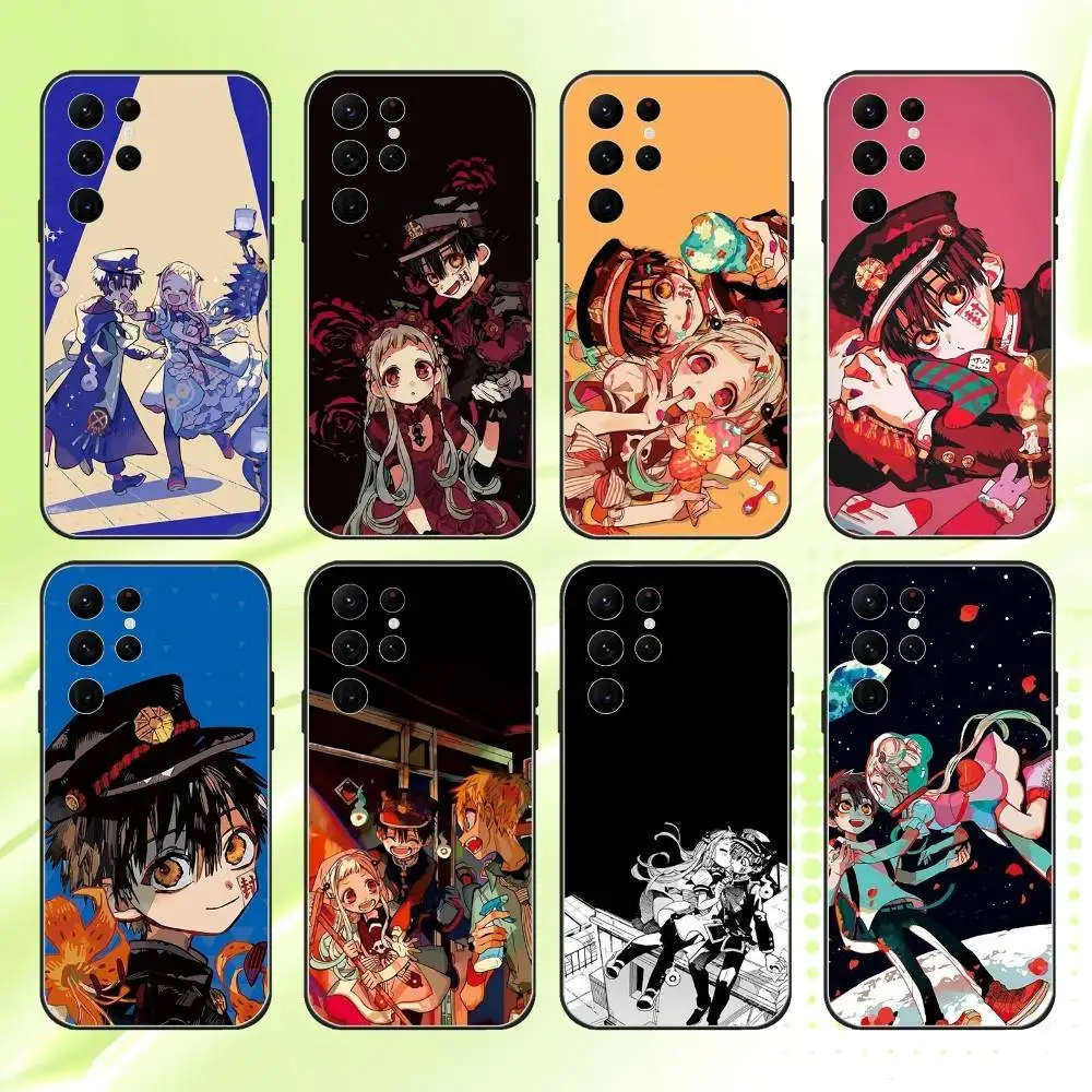 حافظة هاتف Toilet Bound Hanako Kun TBHK لهاتف سامسونج S 25,24,23,22,30,21,10,9,Ultra,Plus,Lite,FE,4,5G حافظة ناعمة سوداء