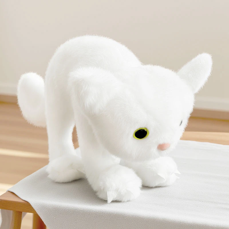 30 cm Knuffelige Witte & Zwarte Kat Knuffel Kitten Zoals Echte Simulatie Dier Plushie Peluche Pelucia Release druk Kids Gift