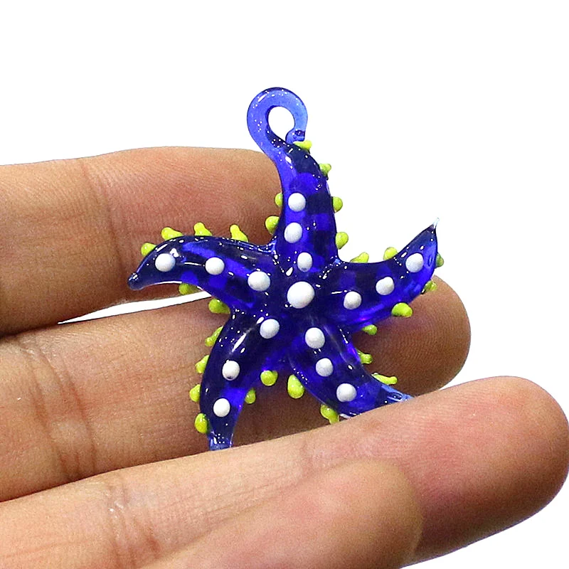 Niedliche meeres tiere Seestern Charme Miniatur glas Seestern Anhänger Dekoration für DIY Schmuck Halskette Armband Herstellung Zubehör oder Aquarium Dekoration Vorräte – Detail 9