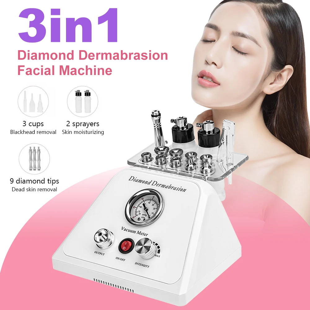 Wrvaro Diamond Microdermabrasion Beauty Machine Water Spray Exfoliation Device Acne Blackh Removal Wrinkle Facial Peeling Tools