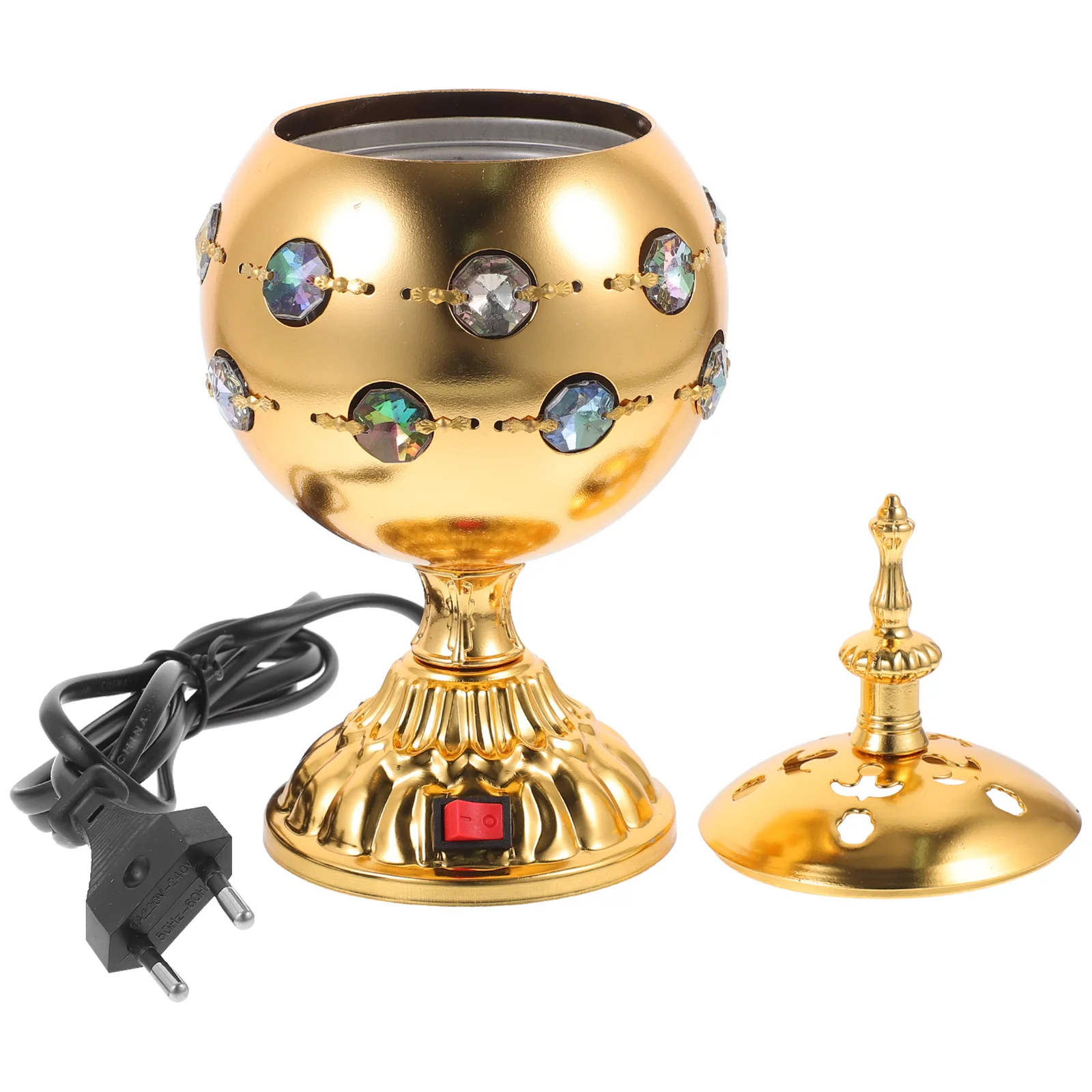 

Electric Incense Burner Arabian Style Retro Aroma Therapy Burner For Home Office Yoga Room Vintage Metal Censer Decor