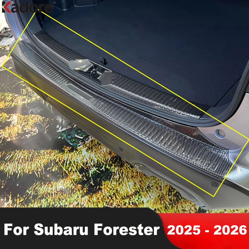 

Для Subaru Forester 2025 2026, стальной карбоновый задний бампер из углеродного волокна, накладка на заднюю дверь, накладка на порог, защитная накладка, автомобильные аксессуары