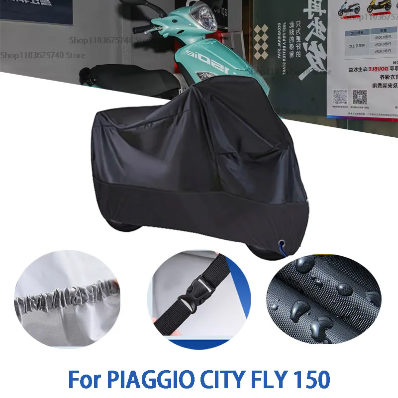 

Motorcycle Full Covers For PIAGGIO CITY FLY 150 Car Outdoors Sun Protection Dust No Ear Thickened Oxford Clothcover Accessories