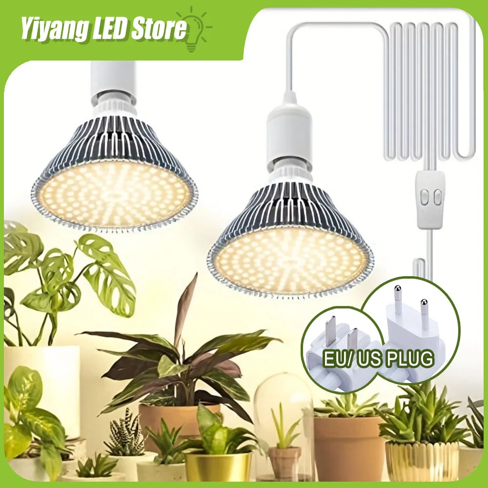 Imagem -02 - Full-spectrum Led Plant Grow Lamp Hidroponia Crescente Sistema Estufa Interior Flower Seedling Acessórios E27 85265v Pcs