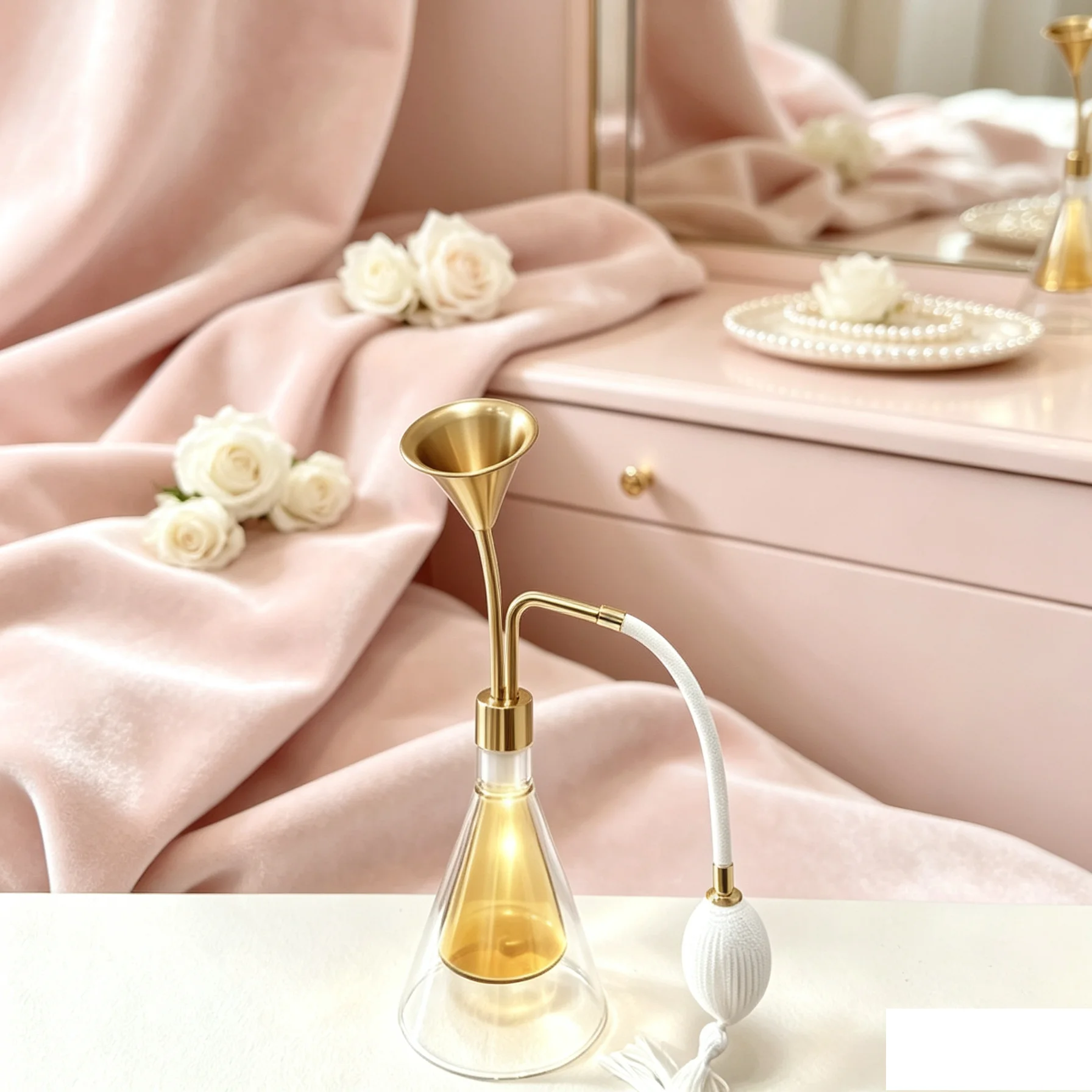 HAOCHENG Wholesale OEM Perfume Smell Bottle 80ml Glass With White Airbag Pump Head for SPA Supermarket Wedding Decoration
