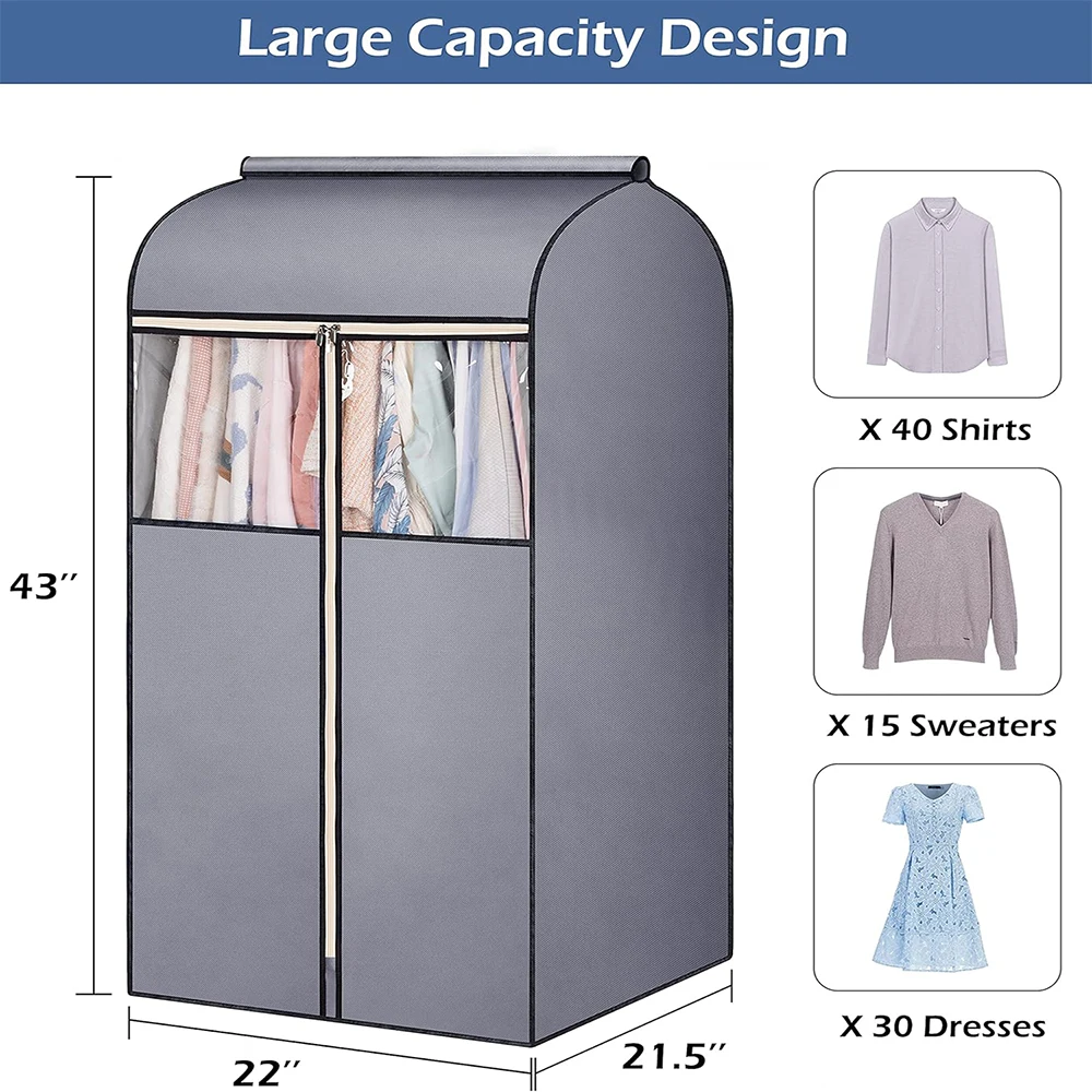 Hanging Garment Bags for Storage Large Garment Rack Cover Suit Bags Dress Organizer Hanging Clothes Dust Cover for Suit Coats