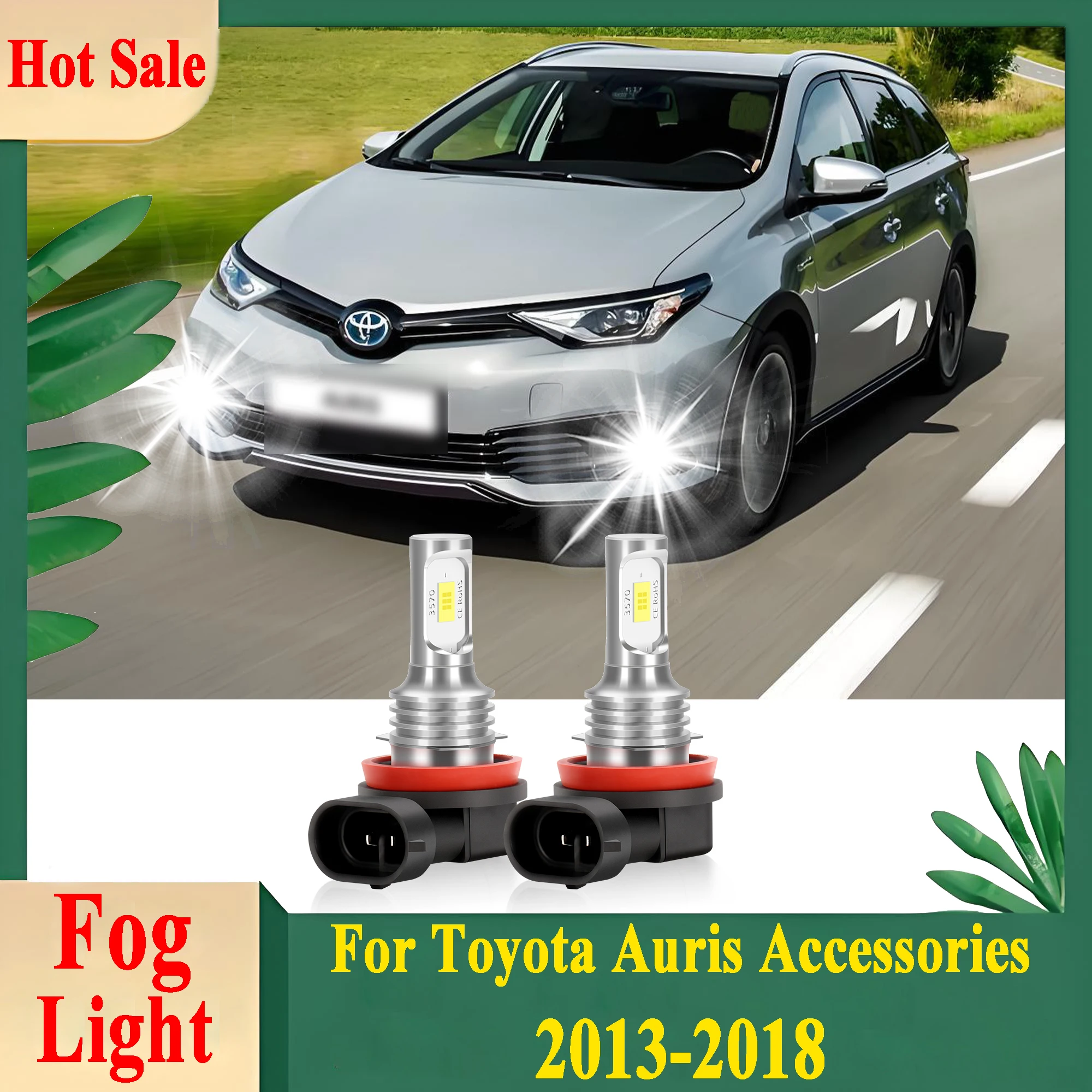 2PCS H11 LED Nebel Licht 6000K CSP Chips Super Helle Für Toyota Auris Zubehör 2013 2014 2015 2016 2017 2018 Auto Licht