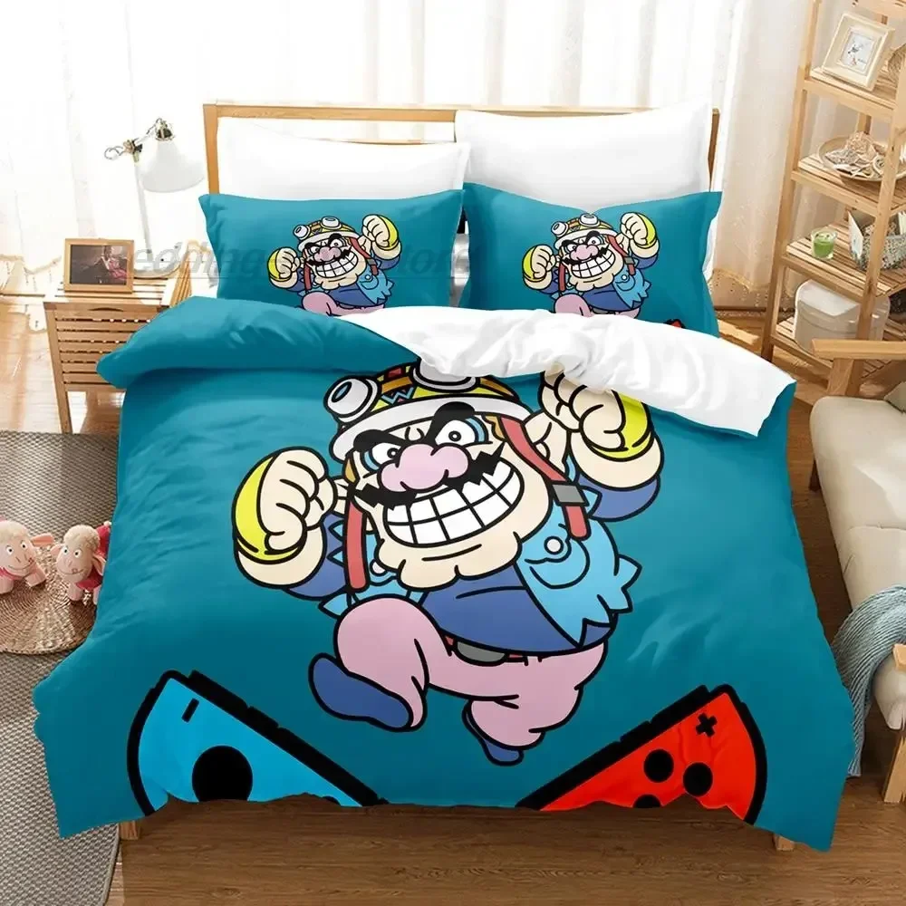 Anime WarioWare Zjednocz się! Zestaw pościeli Single Twin Full Queen King Size Adult Kid Bedroom 3D Print Zestawy poszewek na kołdrę