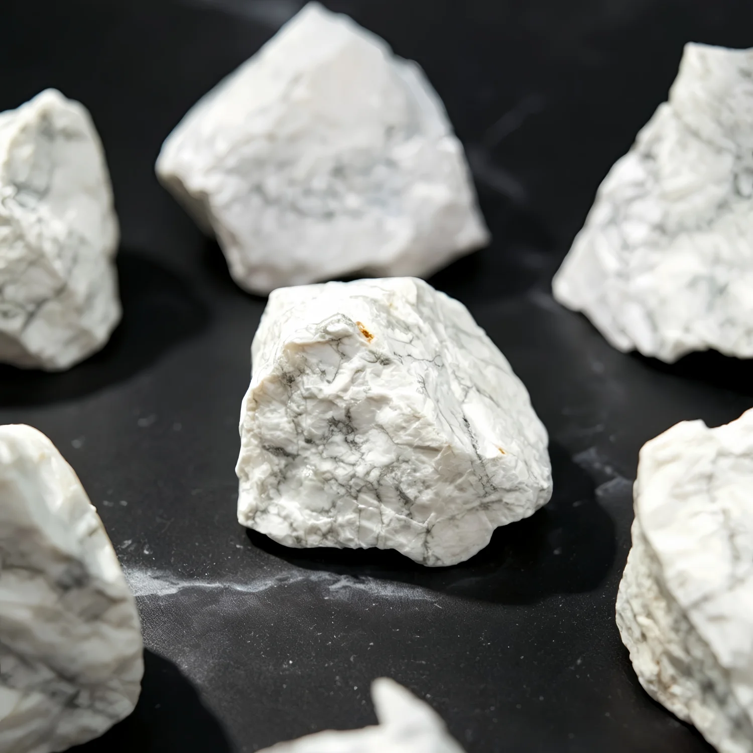 Natural White Howlite stone, White Turquoise Rough Stone Raw Mineral Specimen Unpolished Crystal Rock Home Decor Ornament