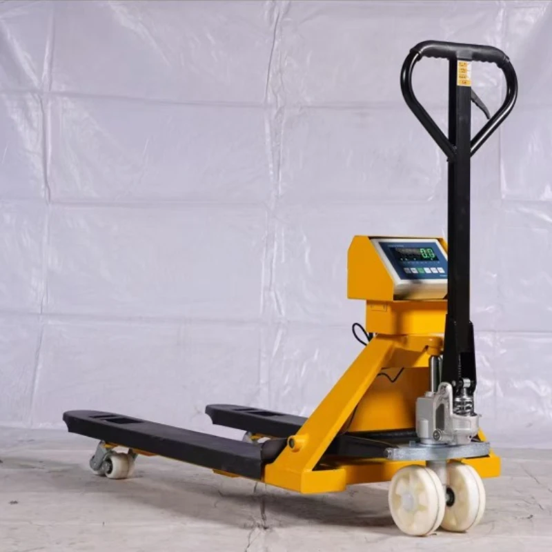 

Wheel PU Polyurethane Manual Hydraulic Handling Forklift with Scale