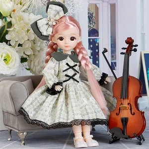 BJD Boneka dan Pakaian Beberapa Sendi yang Dapat Dilepas 30cm 1/6 Mata 3D Boneka Gadis Berdandan Mainan Hadiah Ulang Tahun 10 boneka kolektor barbie penjualan terbaik - №