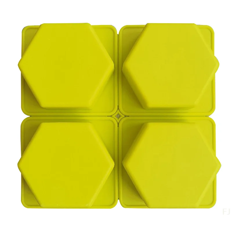 [YU] moule à savon à 4 cavités formes en Silicone faisant à la main Hexagonal aromathérapie cire plâtre époxy savon Silicone bricolage moules approvisionnement