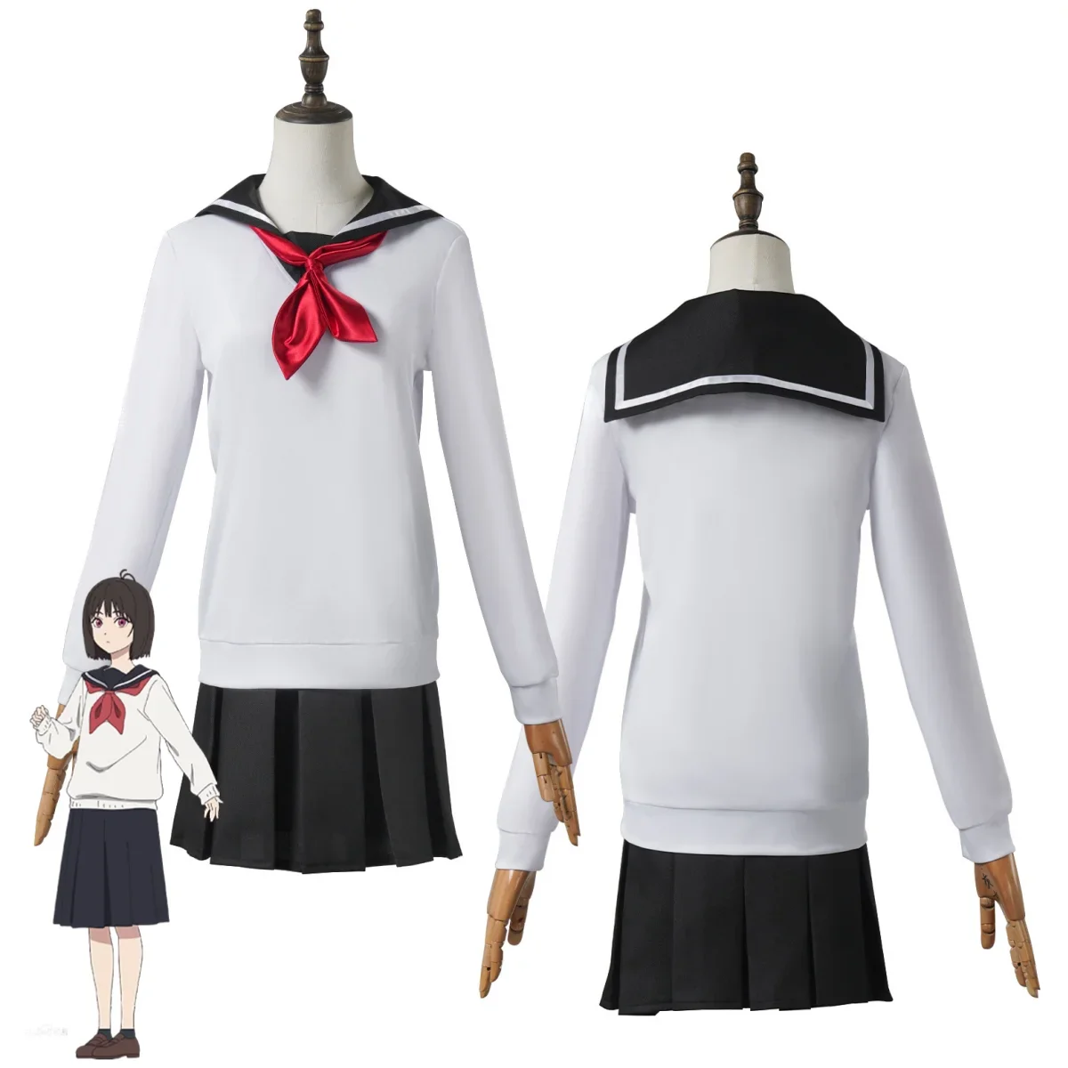 SHOSHIMIN Anime disfraz de Cosplay de oveja Yukina blanca, Tops de manga larga, uniforme escolar para mujer, encantador