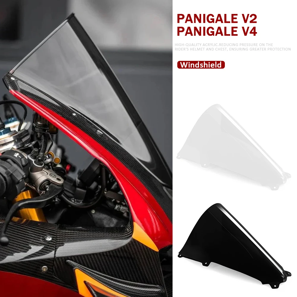 

Windscreen For Ducati Panigale V2 2018-2024 V4 S 2018 2019 Racing Motorcycle Windshield WindScreen Wind Deflector Double Bubble