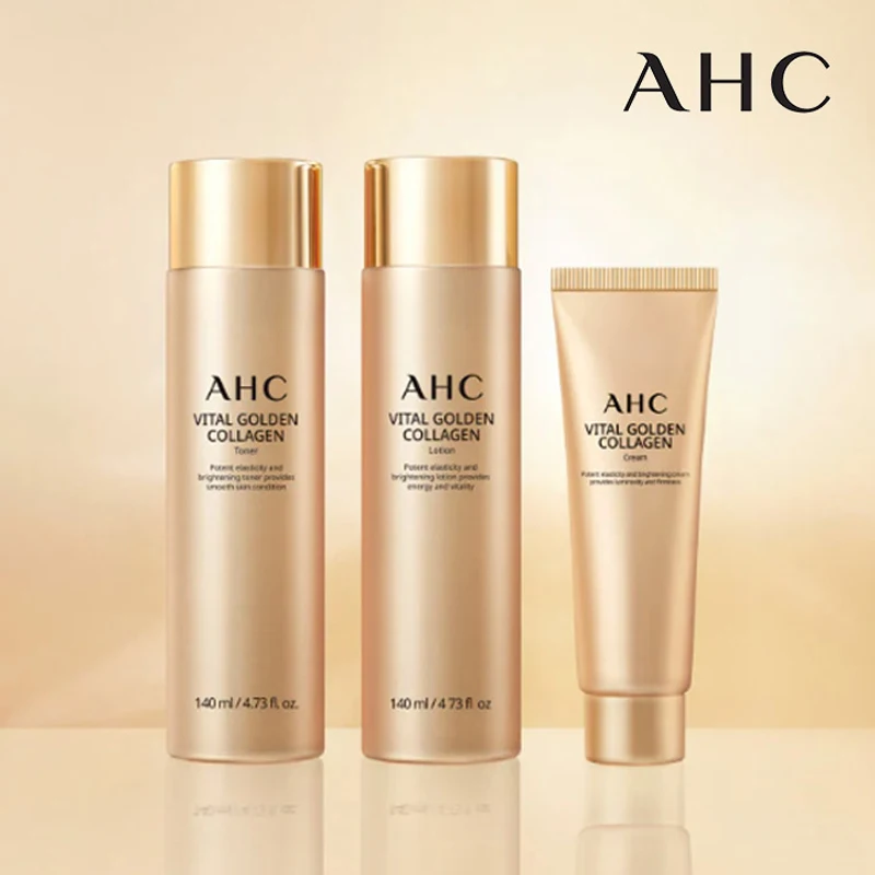 تونر/لوشن/كريم من Ahc Vital Golden Collagen 3 أنواع من مستحضرات التجميل ذات أساس الجلد