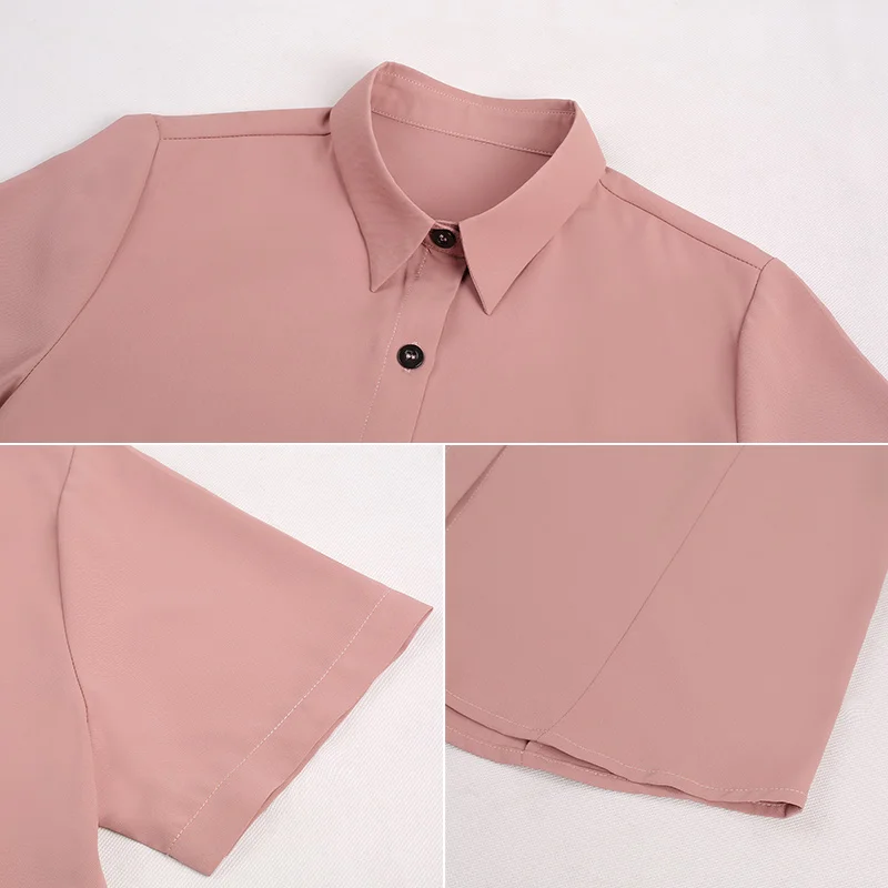 New Fashionable Lapel Casual Loose Short Sleeved Shirt For Women'S Summer Commuting Versatile Mom Thin Breathable Top Female