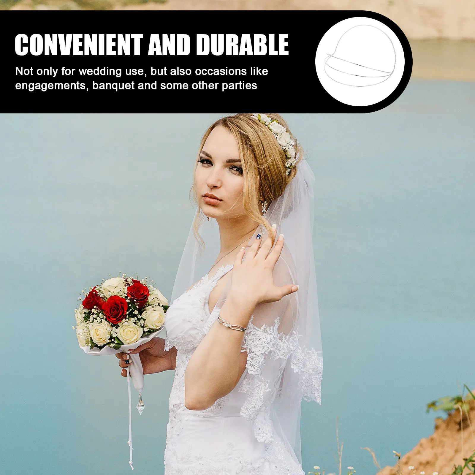 

2Pcs Crown Base DIY Frame Hairband Accessory Headband for Wedding Banquet Party Headdress DIY Base