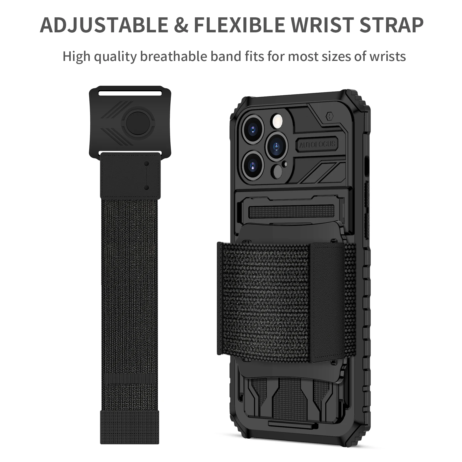 HARUINO For iPhone 16 15 14 Pro Max Case Comes with Wristband Fitness Men and Women Outdoor Sports Cycling Anti Drop Hard Case