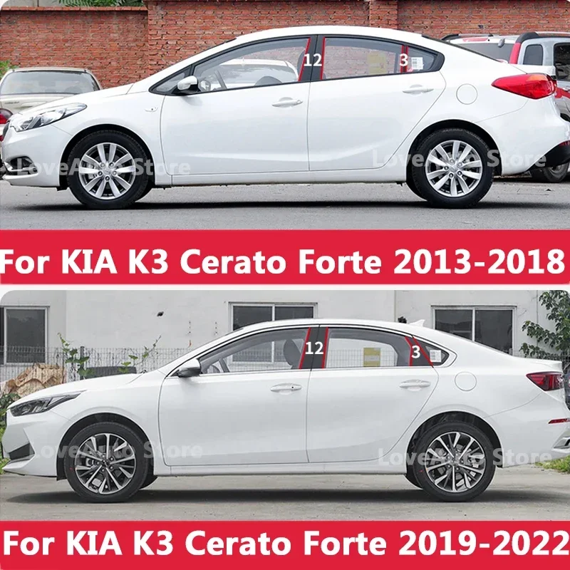 

For KIA K3 Cerato Forte 2013-2022 Sedan Car Window Central Column B C Pillar Cover Trim Mouldings Sticker Frame Accessories