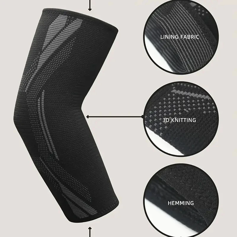 1 Stück Nylon-Ellenbogen-Kompressionshülse, elastische Tennis-Ellenbogenstützen für Sehnenentzündung, Armstützen, Golfer-Ellenbogenstütze – Detail 2
