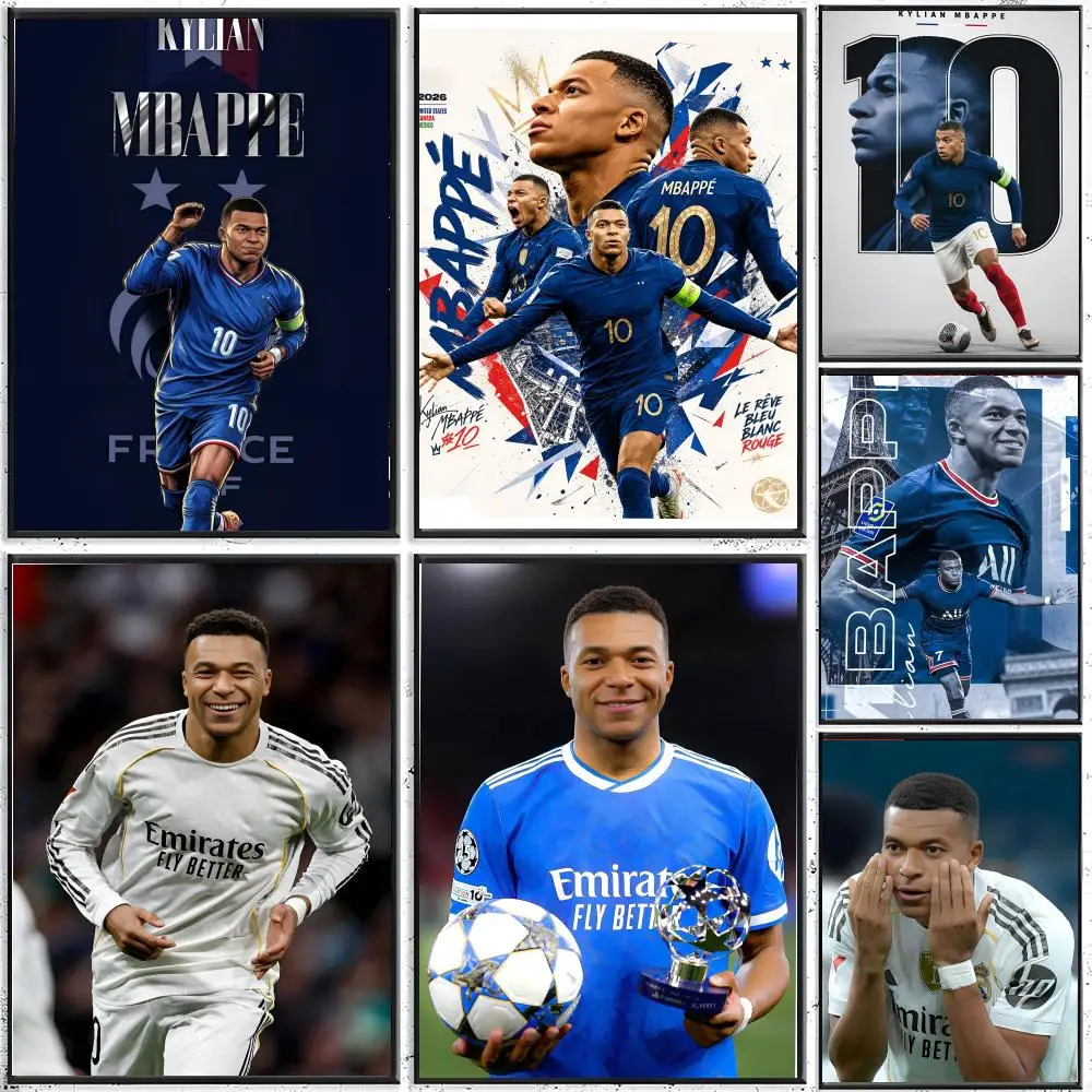 Kylian France Superstar Speed Mbappé Poster Peel and Stick Wallpaper Dorm Room Essentials Gallery Wall No Residue