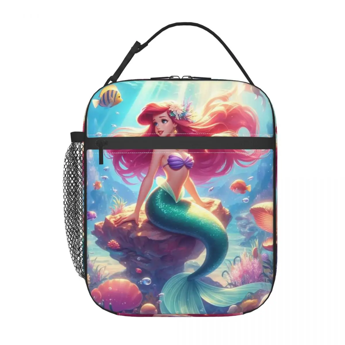 

Custom New Ariel The Little MermaidLunch Bag Cooler Thermal Insulated Lunch Box for Women Kids School Food Portable Tote Bags