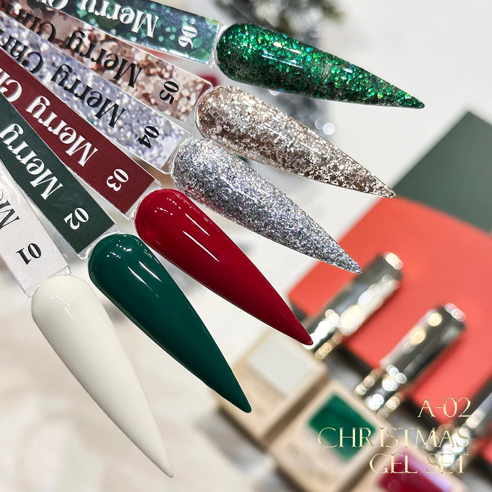 Vendeeni 6 Farben/Set Weihnachts-Gel-Nagellack TPO HEMA-FREI Eisblau Rot Grün UV LED Soak-Off Gel-Lack mit Display – Detail 19