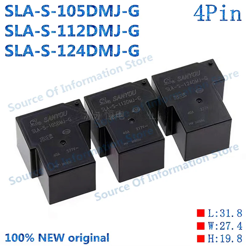 

10Pcs, SLA-S-112DMJ-G, 124DMJ-G, 105DMJ-G, Power Relay, T90, 5VDC, 12VDC, 24VDC, 4PIN, 40A/277VAC, 100% New