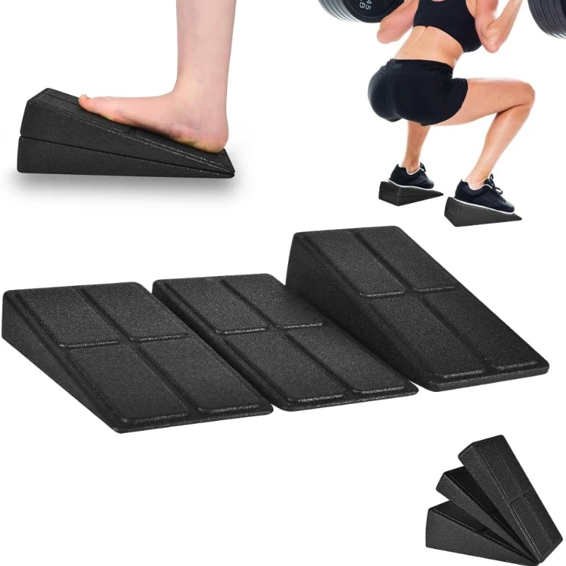

3Pcs/Set Non-Slip Yoga Blocks Squat Wedge Deadlift Ramp Slant Board Adjustable Calf Foot Stretcher for Exercise Gym Squats