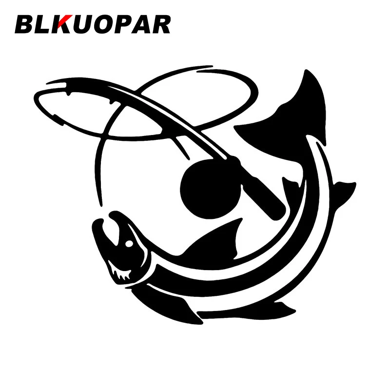 BLKUOPAR Rise To Fish Silhouette Pattern Car Stickers Personality Scratch Proof Decal Funny Windshield JDM Car Door Protector