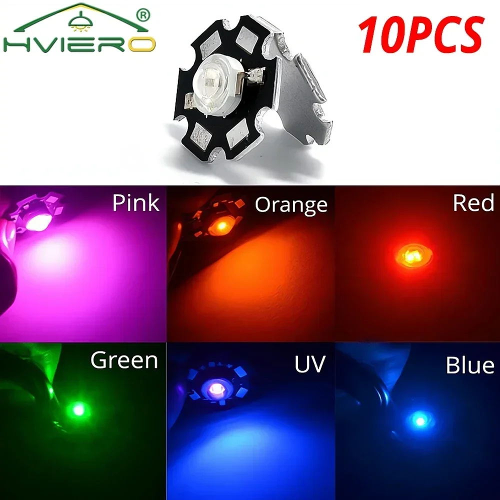 

10Pcs High Power Chip Light Bead LED Orange Bulb Emitter Diodes Lamp With 20mm Star PCB Platine Heatsink Indoor DIY Decorative