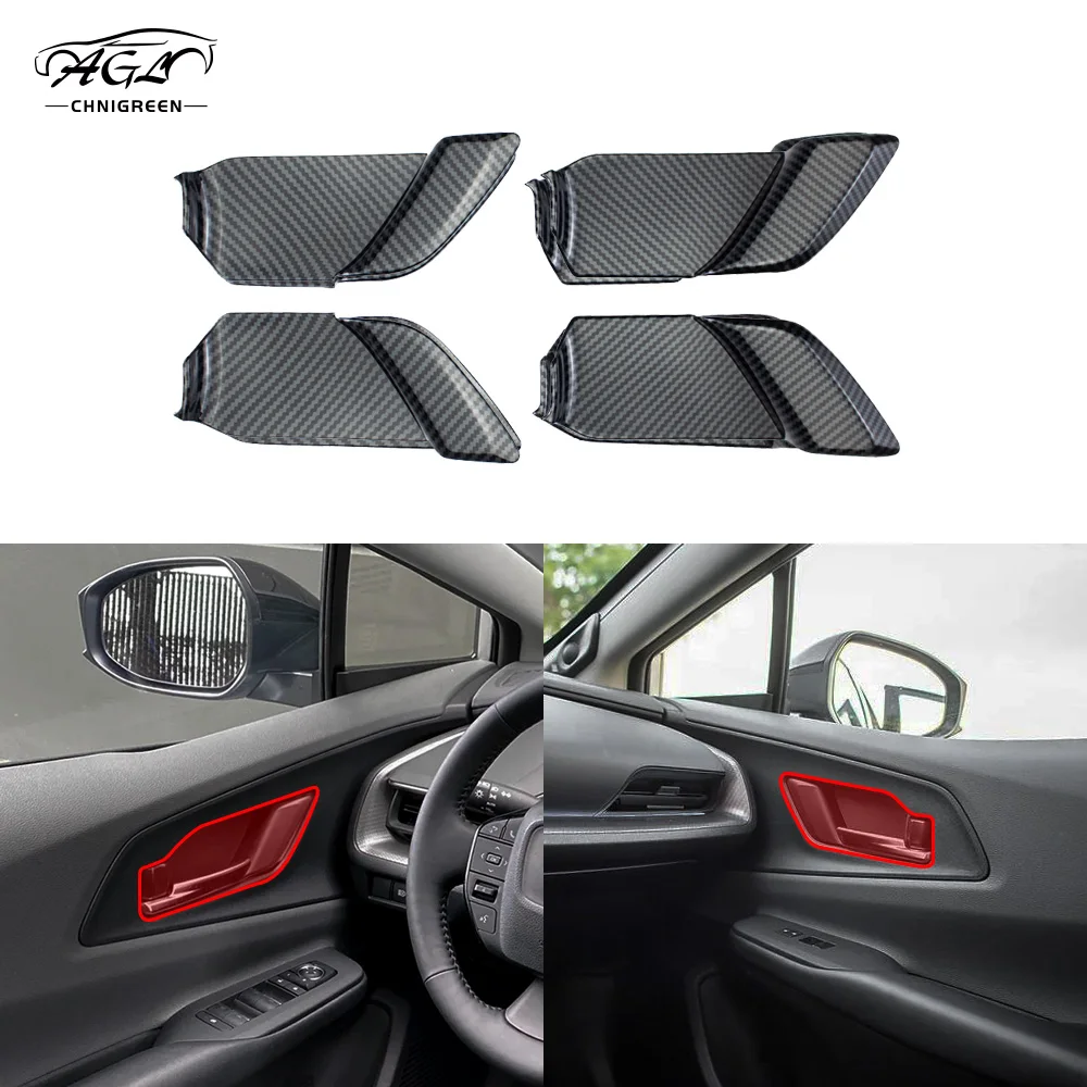4pcs ABS Carbon Fiber Color Inner Door Open Handle Cover Interior for Toyota Prius 2023 2024