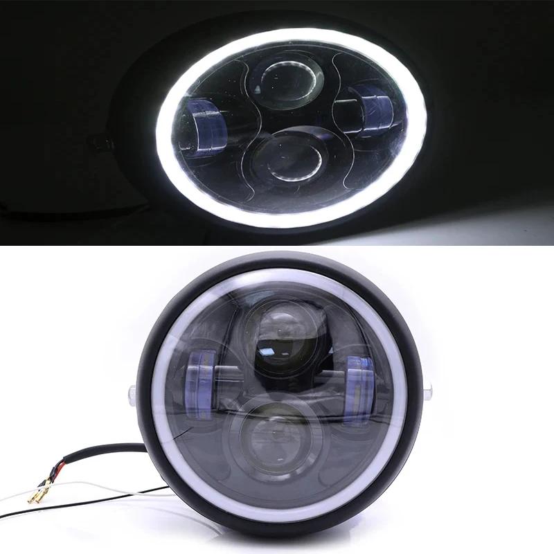 

Nordson Universal 6.5" Motorcycle LED Headlight Hi&Lo HeadLamp Bulb DRL With Angel Ring For Harley Honda BMW Kawasaki Yamaha KTM