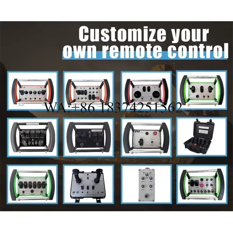 Wmwmnu for Crane Radio Remote Control Kits Fixed Code IP68 Waterproof Concrete Pump DC12V 24V Hydraulic Joystick Equipment
