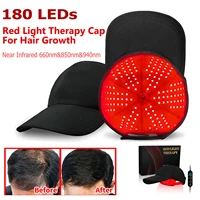 180 Uds LED infrarrojos 660 y 850 y 940nm terapia de luz roja gorro de crecimiento del cabello para el crecimiento del cabello Anti pérdida de cabello relajar el cuero cabelludo sombrero para el cuidado del cabello